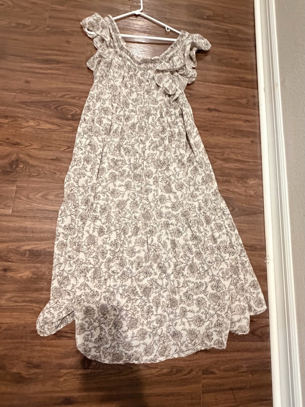 Free People Cream Floral Ruffle Maxi Dress - Picture 2 of 6